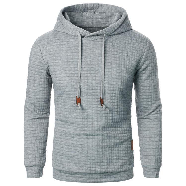 Men’s European & American Jacquard Knit Hooded Sports Top - Autumn/Winter
