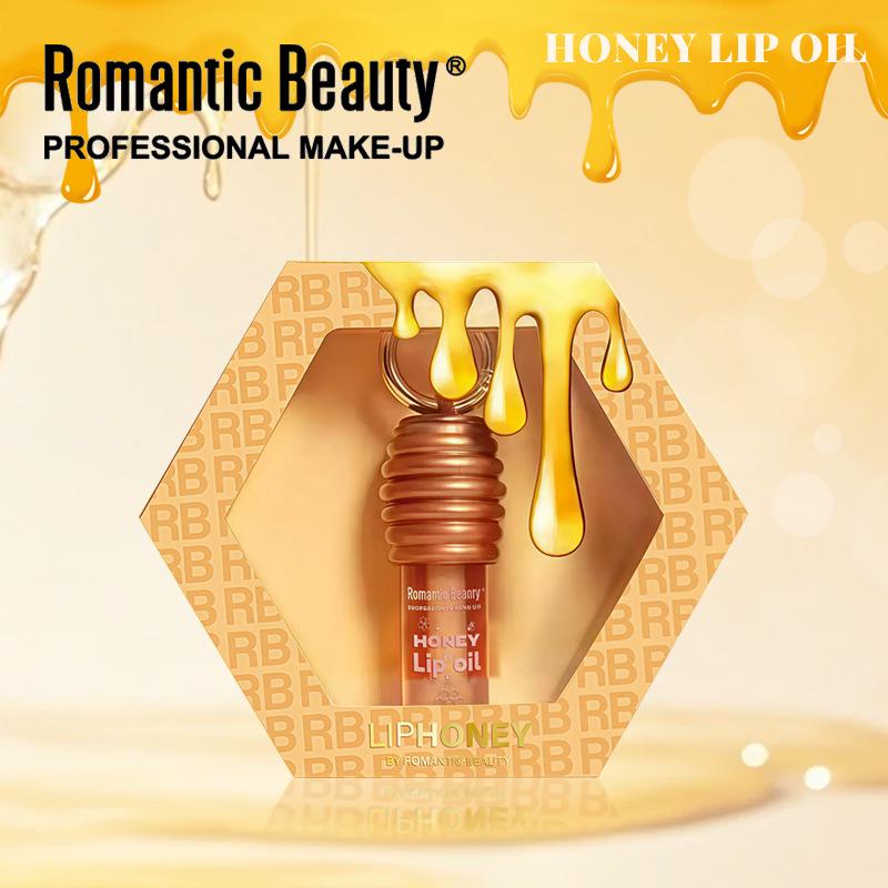Brazilian Honey Lip Oil with Keychain - Plumping, Moisturizing, and Nourishing Lip Glaze for Women