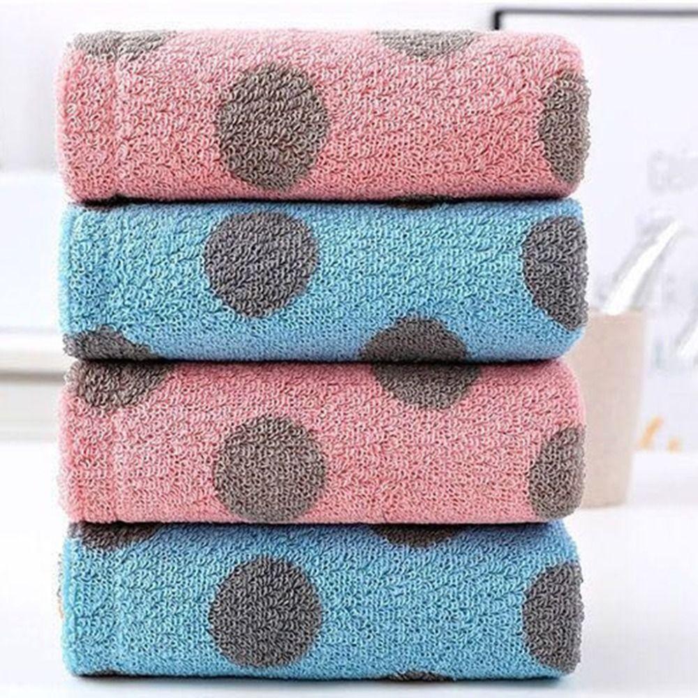 2Pcs Thickened Stripe Spot Baby Bath Towel 30x60cm Shower Towel Cotton Hand Towel  Face Wash