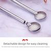Removable Stainless Steel Straw Reusable Filter Spoon Straw Drinking Straw Spoon  Tea Drinking