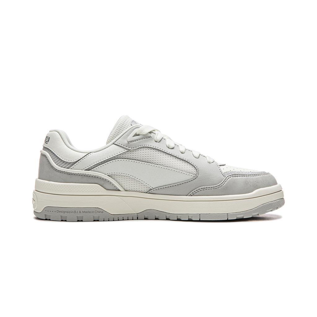 Li Ning Wave LITE Comfortable And Trendy Abrasion Resistant Lightweight Low top Skateboard Shoes Men's White AGCW039-1