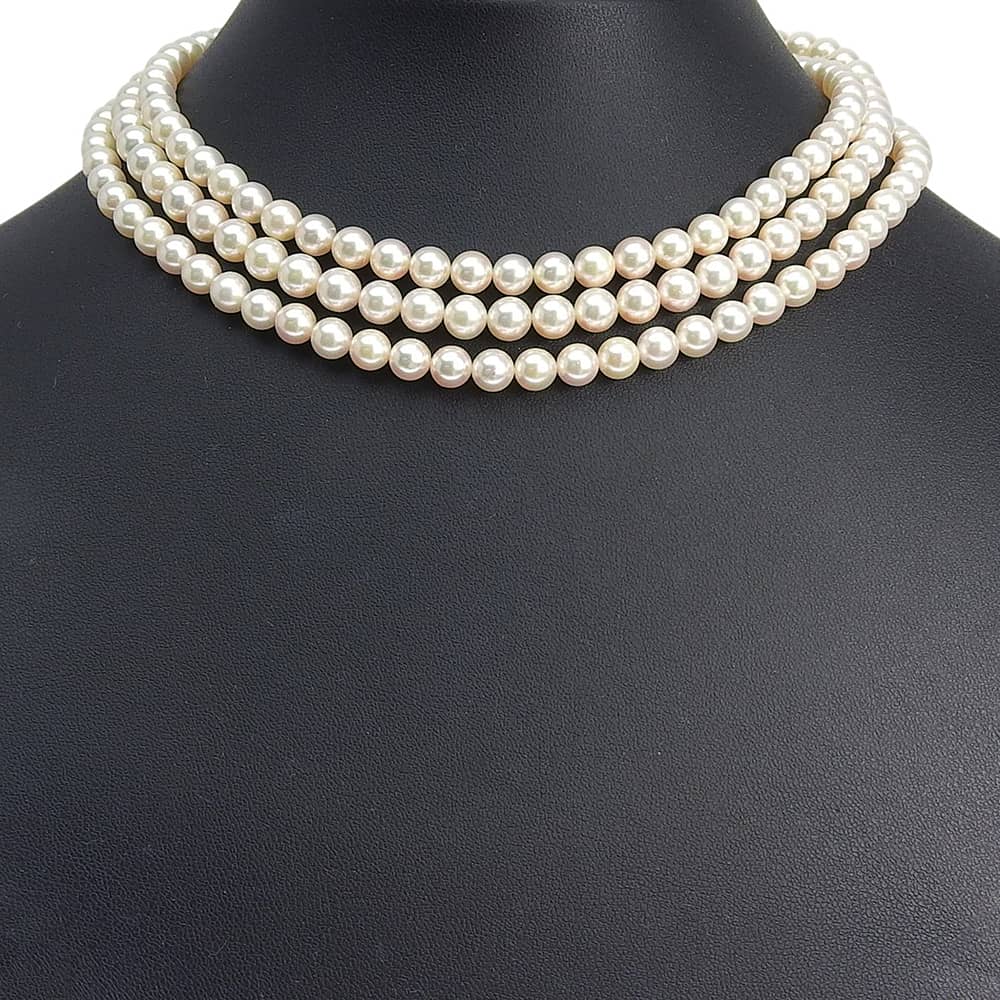 Pearl Necklace Silver/Pearl 68g Women Used