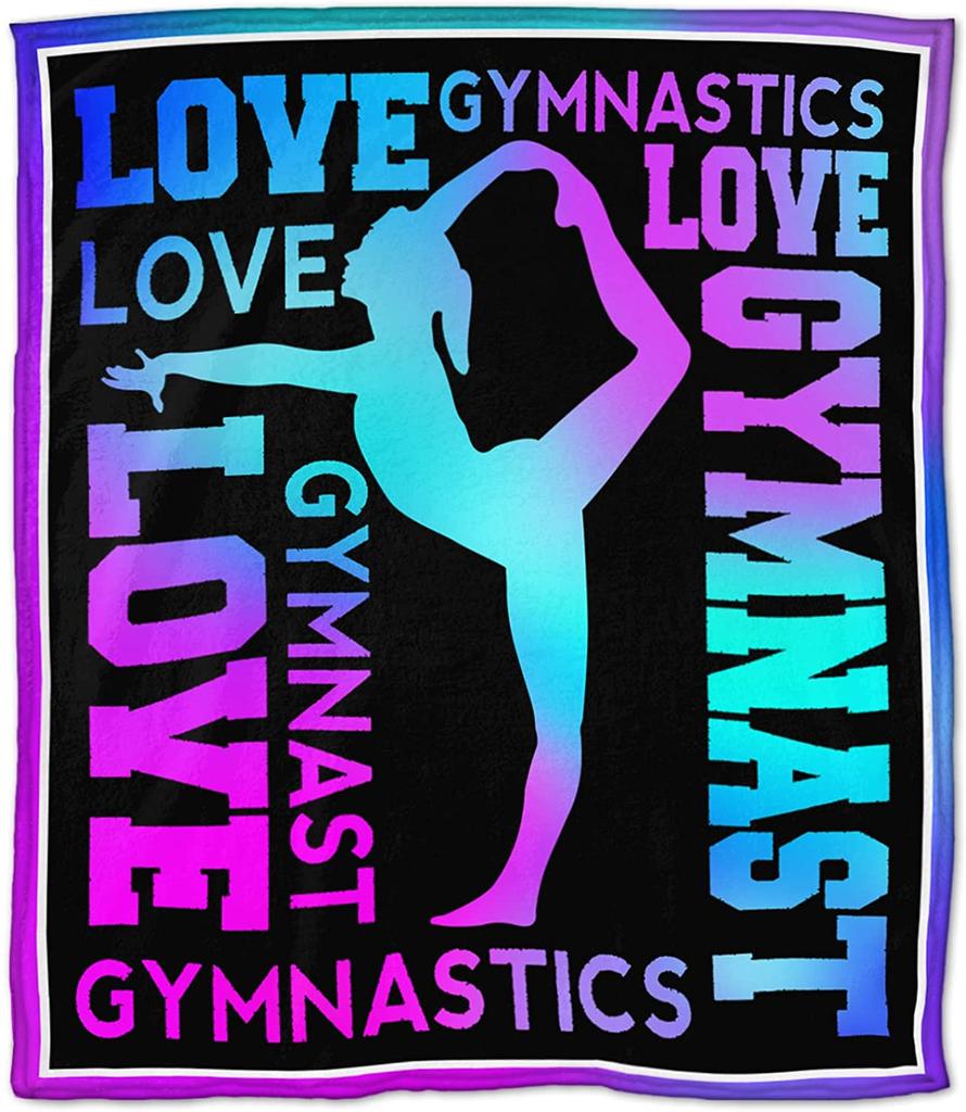 Love Gymnastics Fleece Throw Home Decor Soft Cozy Blanket Bed Couch Sofa for Girls Boys Teens Blanket 50"X40"