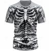Horror Skeleton T-Shirts Skull 3D Print Streetwear Men Women Fashion Oversized Short Sleeve T Shirt Kids Tees Tops Man Clothing