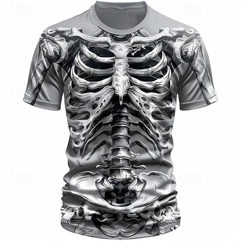 Horror Skeleton T-Shirts Skull 3D Print Streetwear Men Women Fashion Oversized Short Sleeve T Shirt Kids Tees Tops Man Clothing