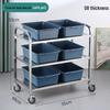 Three-tier Stainless Steel Service Cart: Meal, Food, Beverage, and Dish Collection Trolley for Restaurants and Hotels.