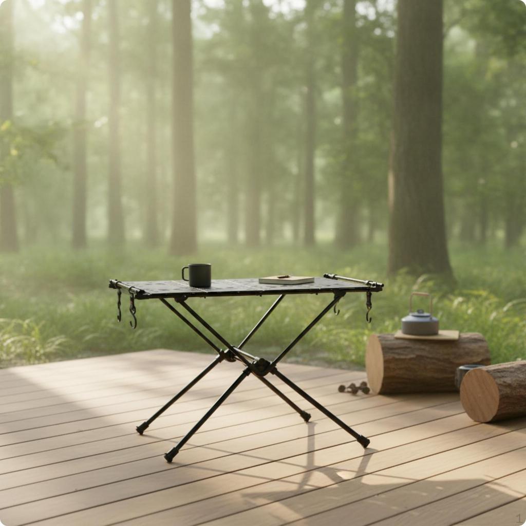 Camping Table with Hooks AllAluminum Folding Lightweight Furniture for Backpackers,