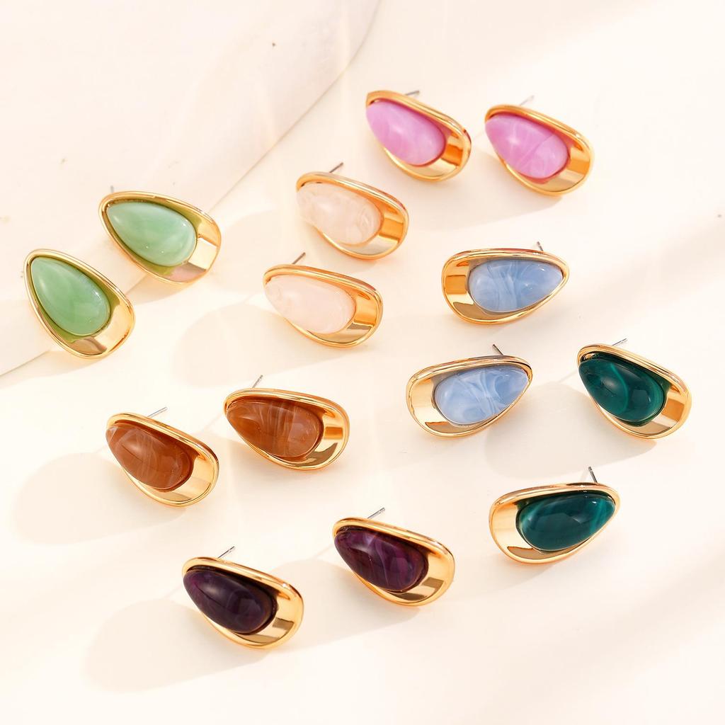 Fashion Exaggerated Temperament Dripping Oil Water Droplets Earrings For Women