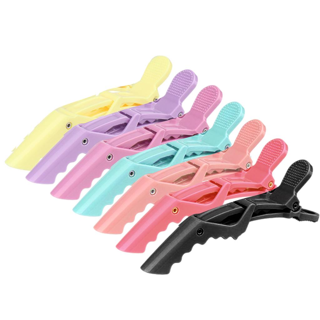 Pack Of 7 Neutral Alligator Double-Hinged Hair Clips For Women Hair Styling Professional Salon Use