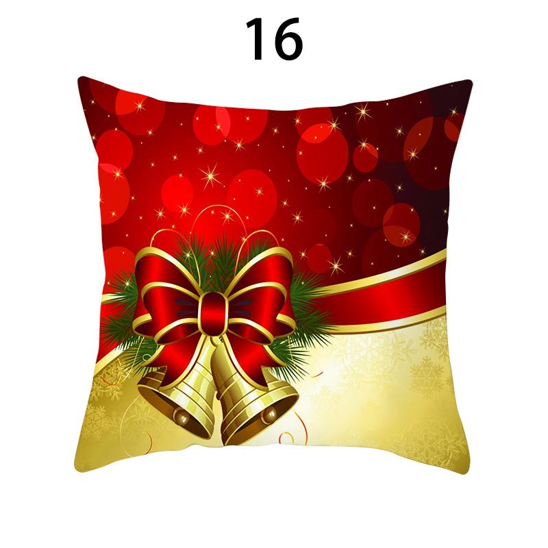 Merry Christmas Cushion Cover Xmas Pillowcase Happy New Year Navidad Santa Claus Red Pillow Cover Ornament Gifts Home Decor