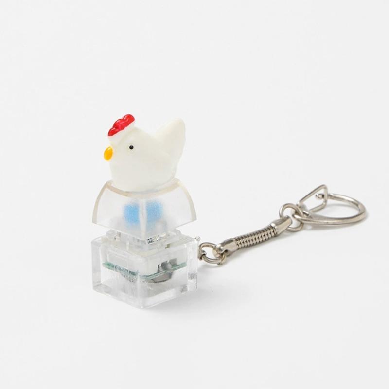Animal Keyboard Fidget Keychain Finger Button Clicker Decompression Toy With Colorful Lights