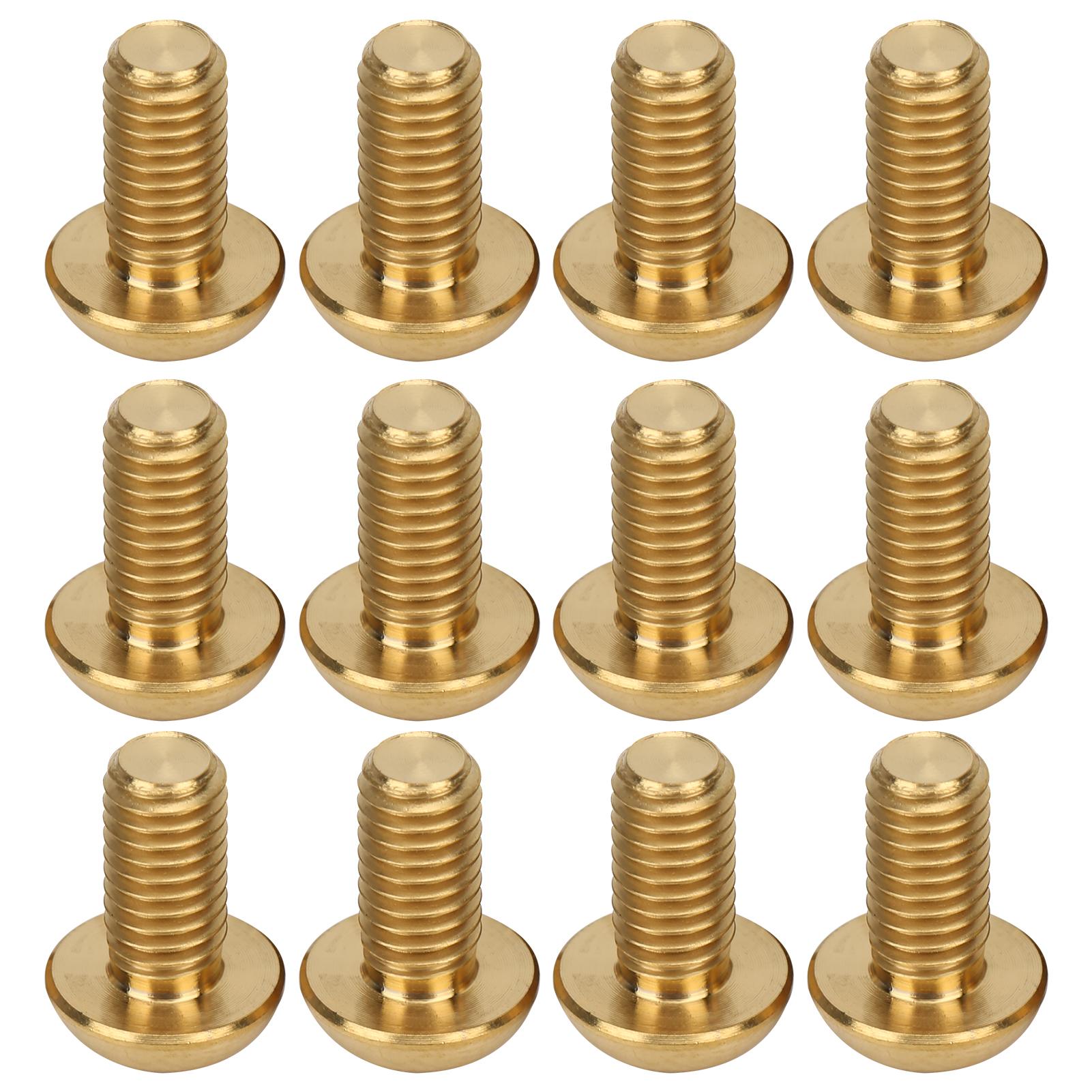 12Pcs Bicycle Disc Brake Rotor Screws Titanium Alloy Bike Screw Accessory M5x10mm Gold