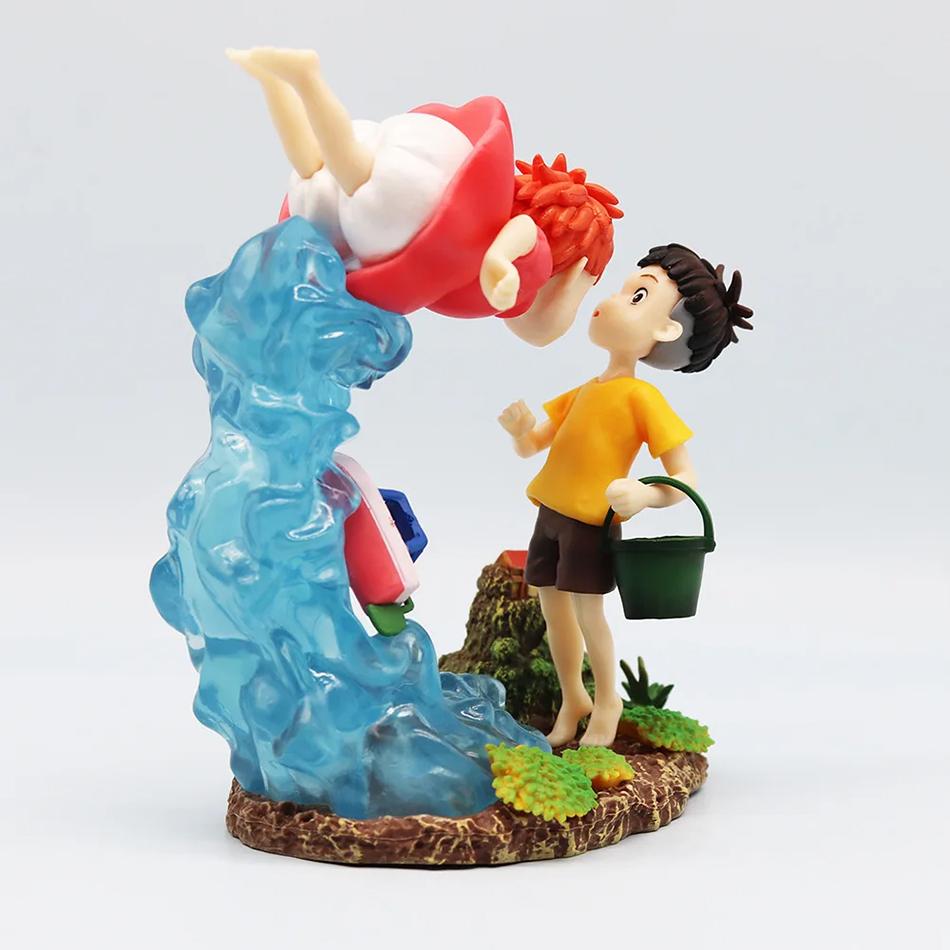Ponyo On the Cliff Japanese Anime Character 18cm Ponyo Sosuke Cute Character Handmade PVC Model Anime Peripheral Birthday Gift