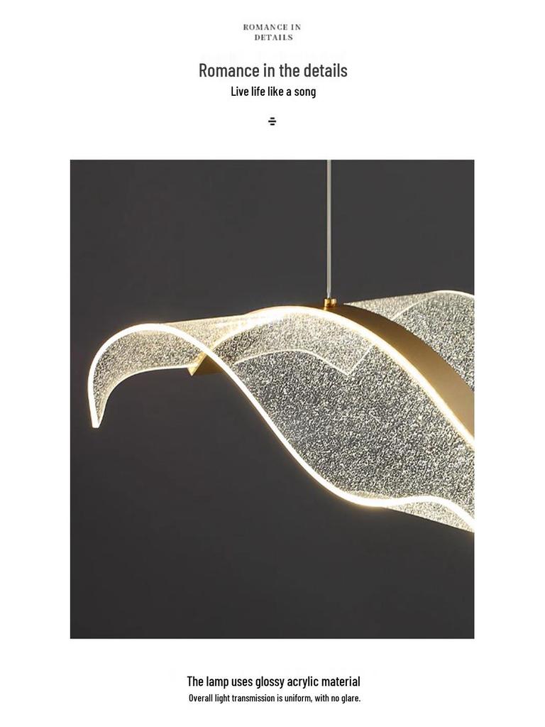 Wave Ribbon Minimalist Chandelier - Luxury Designer Light for Modern Hotel Bars and Restaurants