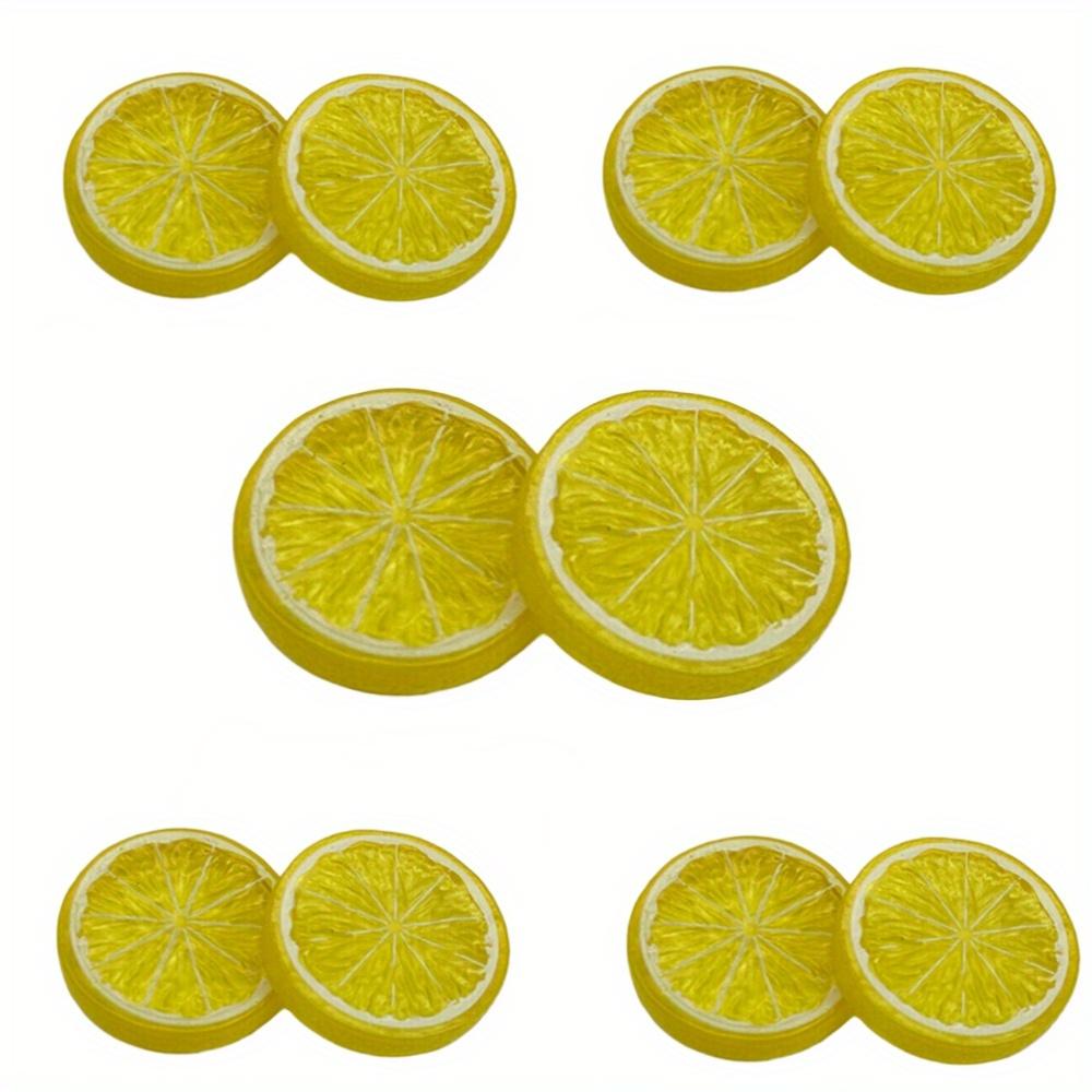 10 шт. искусственный ломтик лимона пластиковый ломтик лимона поддельный ломтик лимона имитация фруктовое украшение украшение для дома реквизит для фотосъемки 10pcs жёлтый