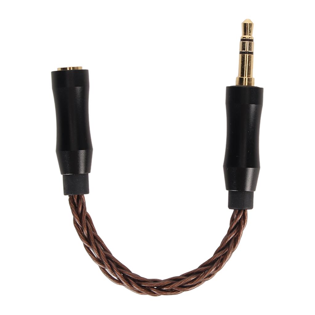 2.5mm to 3.5mm Sound Cable Female to Male Single Crystal Copper Core Gold Plated Connector Headphone Adapter Cable 5.5in