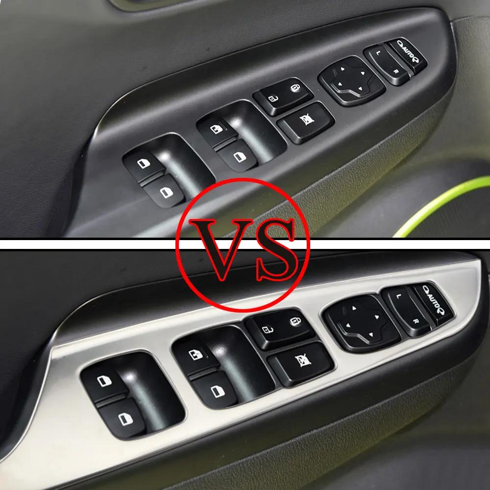 For Hyundai Encino Kona Kauai 2017 - 2025 LHD Window Lift Button Panel Cover Door Armrest Sticker 4Pcs Decoration Accessories