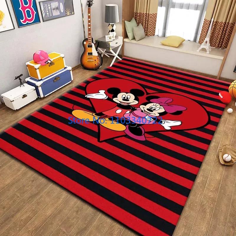 Mickey Minnie Area Mat, Cute Cartoon Rug Carpets 120x160cm Decor for Living Room Children's Bedroom Sofa Bathroom Kids Floor Mat