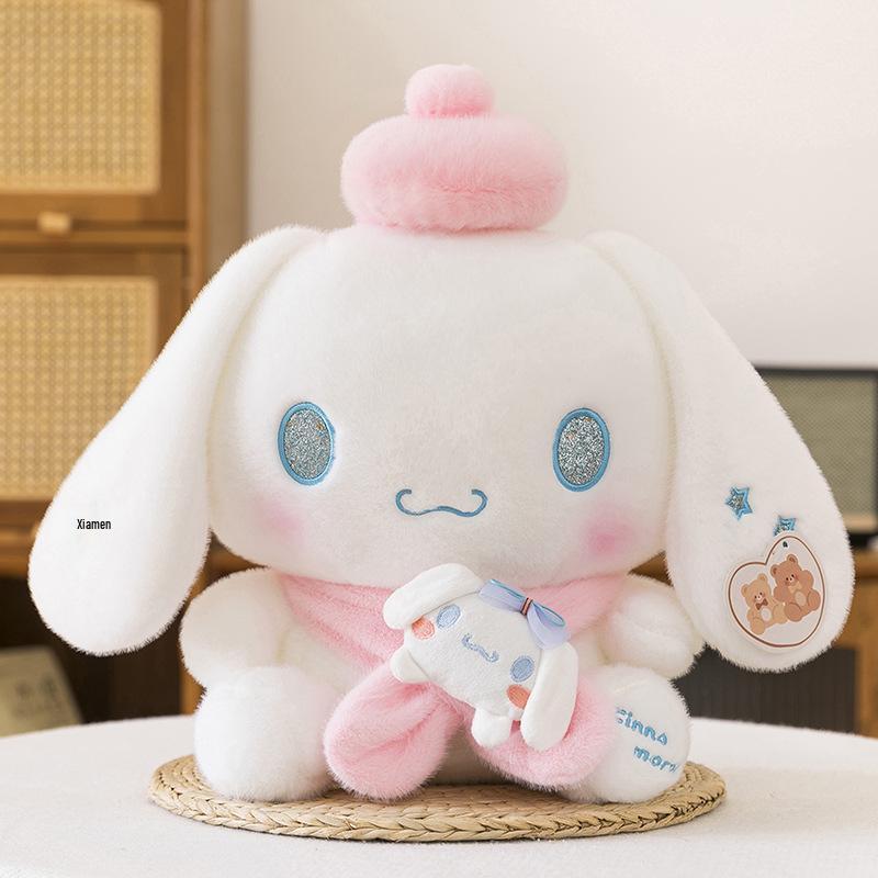 Cinnamoroll Plush Toy: Cute Heart-Hugging Dog with Bow