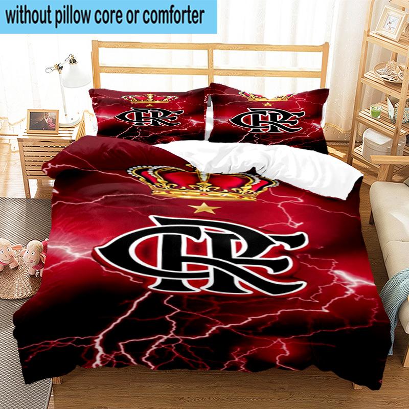 3pcs CR Flamengo Printed Bedding Set Duvet Cover Closure Includes 1 Duvet Cover & 2 Pillowcases Bedding Sets Home Decor Gifts