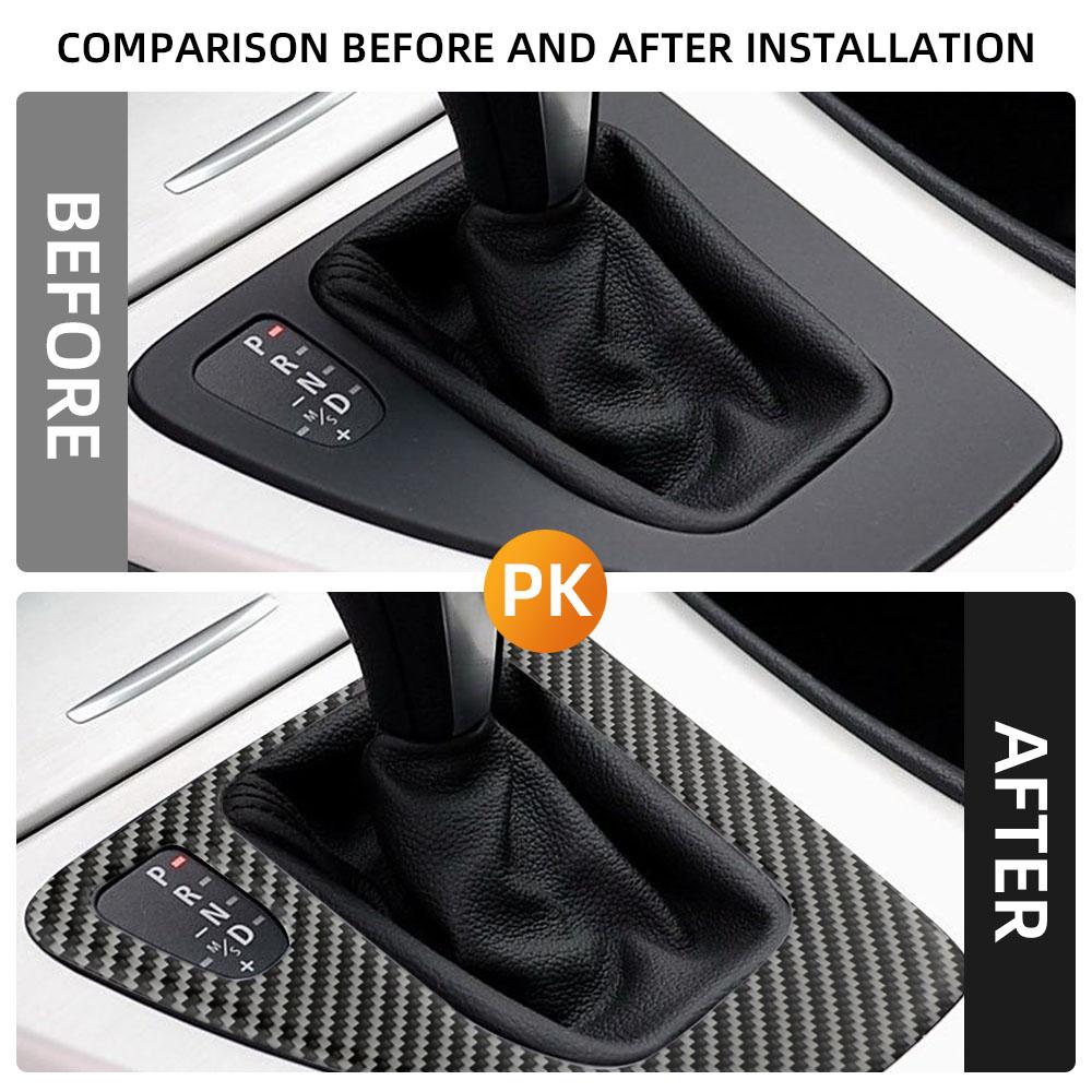 Car Gear Shift Control Panel Cover For BMW 3 Series E90 E92 E93 2005-2012 Imitation Carbon Fiber Sticker Trim Accessories
