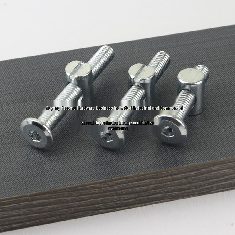 Baby Bed/Cabinet Hardware Set: Large Flat Head Hex Socket Screws, Cross Hole Nuts, Hammer Head Slotted Nuts