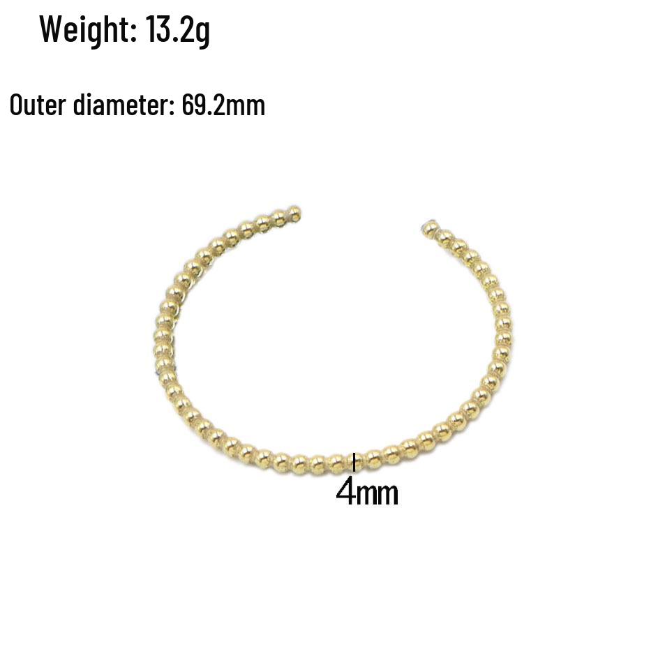 Exquisite Small Round Metal Bead Half-Open Cuff Bracelet