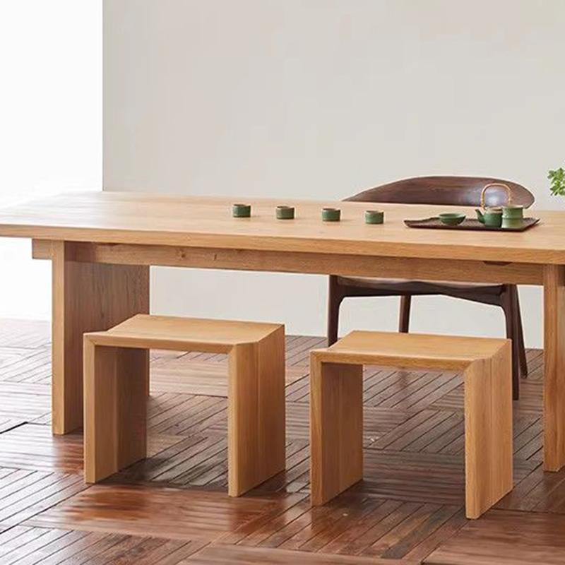Nordic Ottomans Wooden Rectangular Stools Modern Small Footrest Decorative Low Living Room Benches Aesthetic Room Furniture