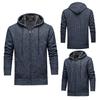 Men's Thickened Plus Size Hooded Cardigan Sweater for Autumn/Winter