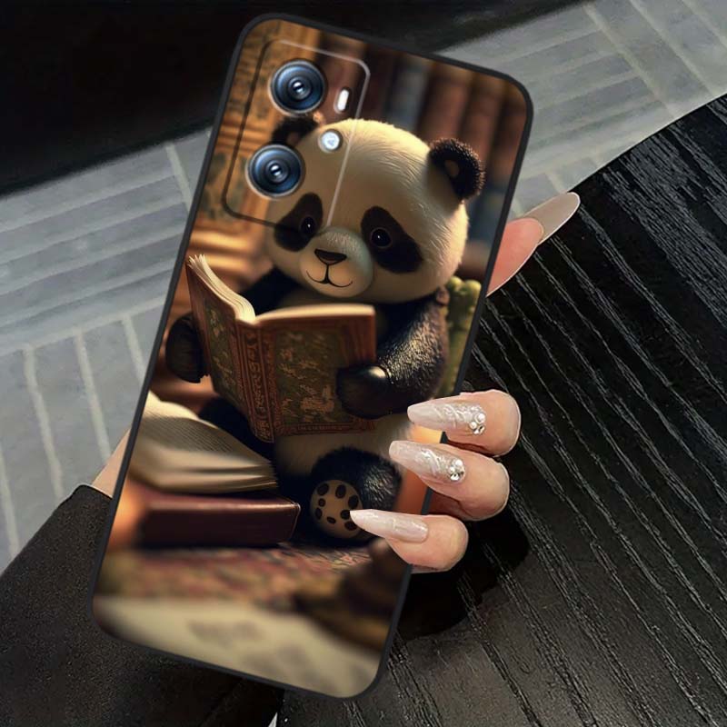 

Cartoon Anime Panda Cute For OPPO Reno 5 6 7 A96 A40 A58 Realme GT A74 A78 Neo2 A74 A78 Find X5 X3 X7 X8 Black Phone Case OPPO A72