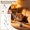 Actinidia Polygama Chew Stick, Wool Ball Toy, Wool-wrapped Cats Teaser, Natural Feathers, Chew-resistant, For Cats To Have Fun And  Boredom