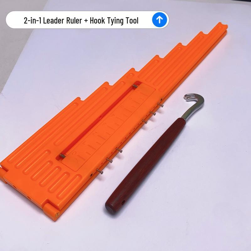 Multifunctional Telescopic Leader Line Ruler & Knotting Tool with Hook - Fishing Tackle Accessory