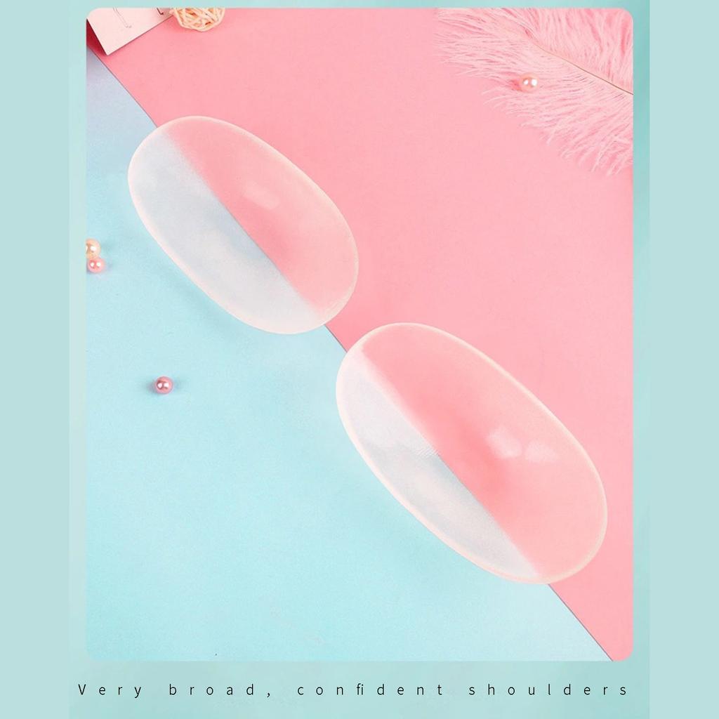 FINETOO  Ladies Clothing Silicone Shoulder Pads Non-slip Shoulders Invisible Breathable Reusable 1 Pairs Transparent And Skin Tone