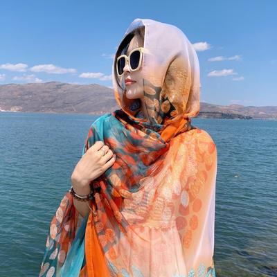 Beach Skirt Beach Shawl Women Spring And Summer Thin Imitation Silk Shawl Trendy And Versatile Beaches Towel Sunscreen Sunscreen