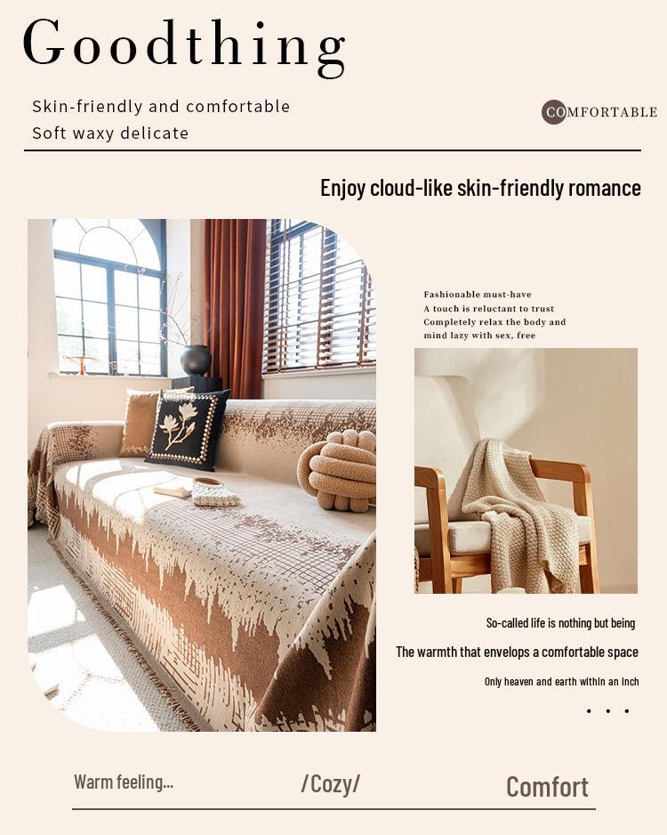 All-Season Chenille Sofa Cover: Dustproof, Claw-Resistant, Universal Fit