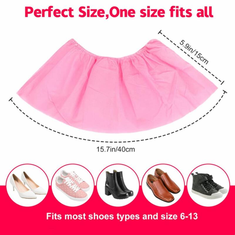 Shoe Covers Disposable 100PCS Non-Slip Boot Covers Durable Shoe Booties Covers for Indoor Home Construction Carpet Floor Travel