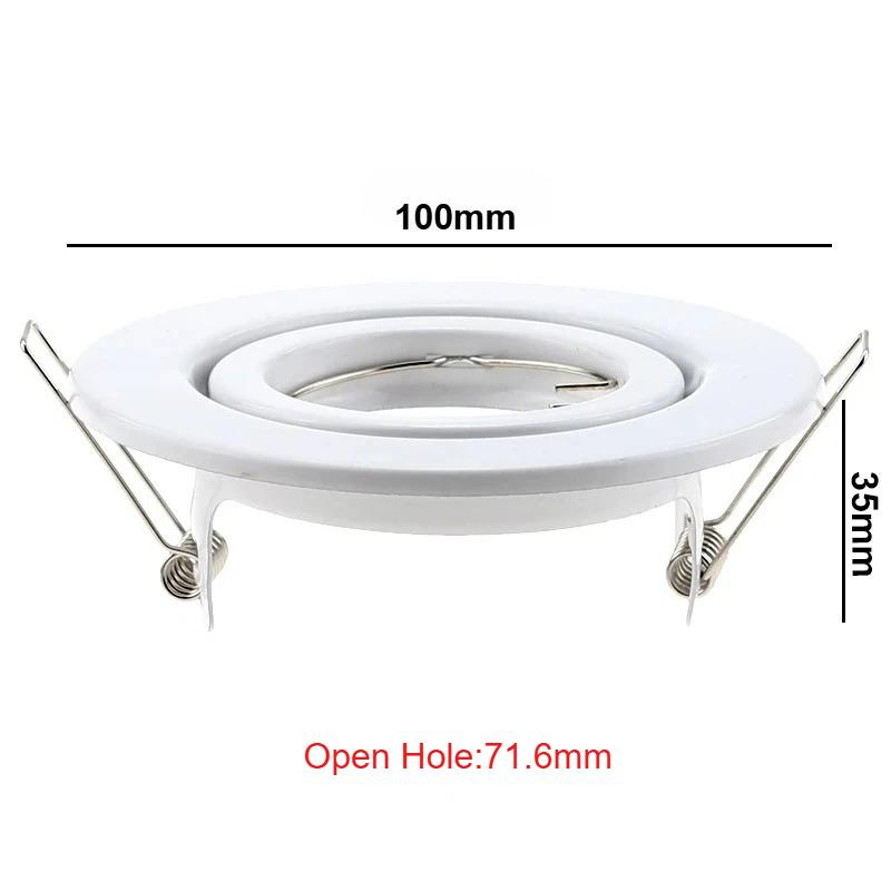 1/10PCS GU10 Downlights for Ceiling Round White Lamp Frame Recessed Spotlights Fitting MR16 Light Mounting Frame Trim Ring