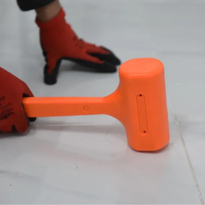 0.5-4LB Dead Blow Mallet Orange Soft Silent Rubber Unicast Hammer Install Hammer Multifunctional Wood Flooring No Elasticity