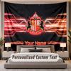 Benutzerdefinierte Namens-Text-Wandteppich Sunderland FC Personalisierter Polyester-Wandteppich für Schlafzimmer und Zimmer