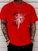 Unisex Sommer Blau Kurzarm T-Shirt Japanischer Bushido Katana Sakura Druck Lässig Streetwear Lockerer Schnitt Männlich Täglich Mode Oberteile