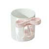 Elegant Bowknot Ceramic Mug With Pearlescent Finish For Tea Milk Coffee Breakfast Exquisite Gifts Kitchen Bar Tea Cup Accessory