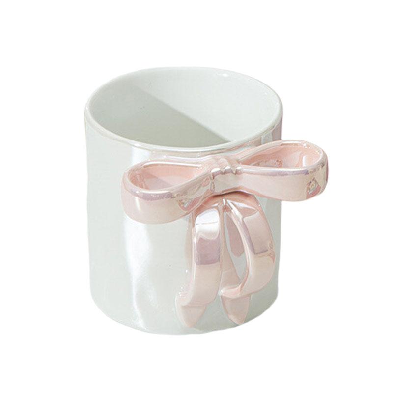 Elegant Bowknot Ceramic Mug With Pearlescent Finish For Tea Milk Coffee Breakfast Exquisite Gifts Kitchen Bar Tea Cup Accessory