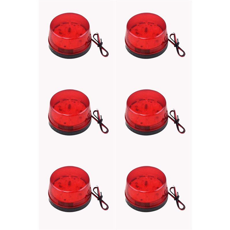 ABUO-6X 12V Alarm Led Flashing Strobe Light For Home Security Alarm System Red