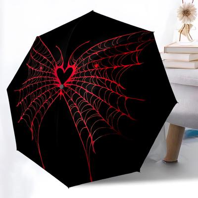 1pc Spider Web Automatic Open/Close Umbrella, Portable Folding Umbrella, Compact Travel Umbrella For, Birthday/Christmas Gift 5049