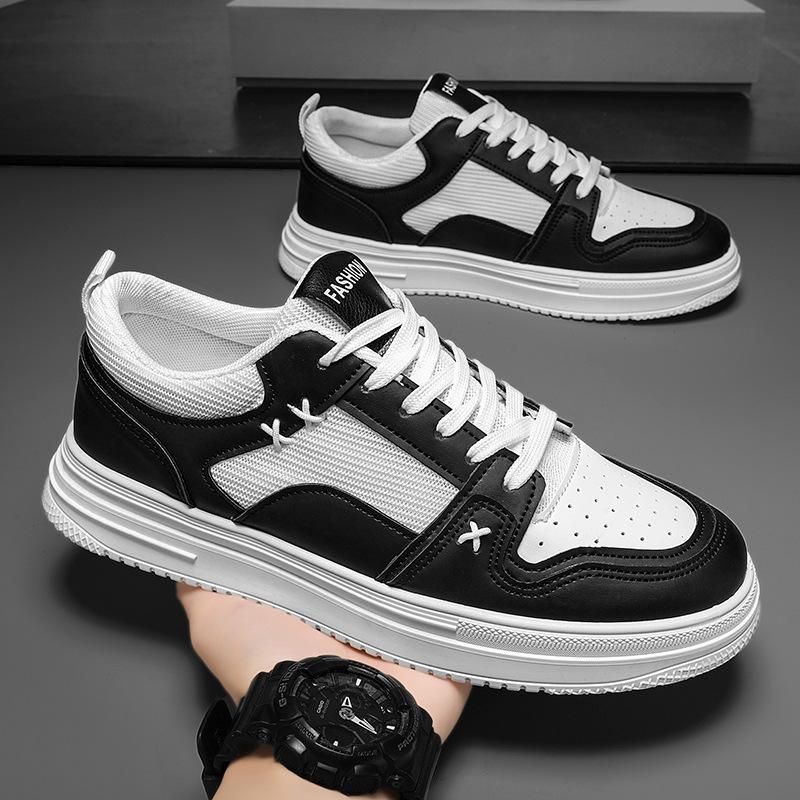 Men's Shoes 2024 New Summer Popular Mesh Breathable Deodorant Student Sports and Leisure Versatile Black and White Panda Board Shoes