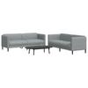 Vidaxl 2-Cz. Living Room Set, Light Grey, Upholstered In Fabric