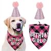 4 Stück Hunde Geburtstagsparty Zubehör, Geburtstagskind Hunde Bandana, Hunde Geburtstagshut mit Zahlen für Mittelgroße Große Hunde Haustiere