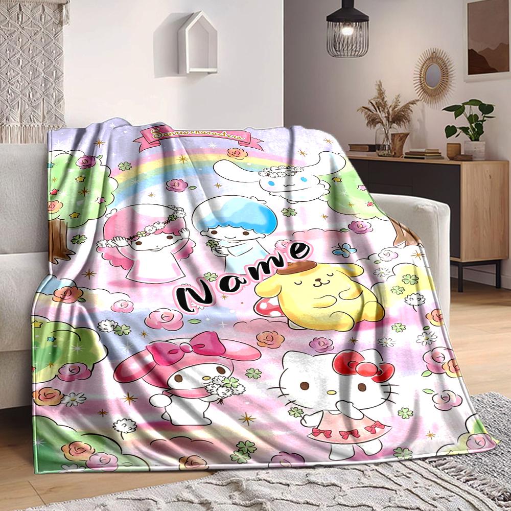 Custom 1pc Kawaii Friends Forever Blanket, Soft And Comfortable Blanket, Casual Warm, Camping Travel Blanket, Birthday Gift Q913124