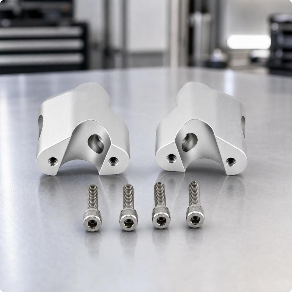 Motorcycle Handlebar Riser with Mounting Fasteners 39 Mm Height Increase ClampStyle