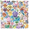 50Pcs Cartoon Pikachu Stickers Laptop Notebook Skateboard Fridge Phone Waterproof Decal Sticker Kids Toys
